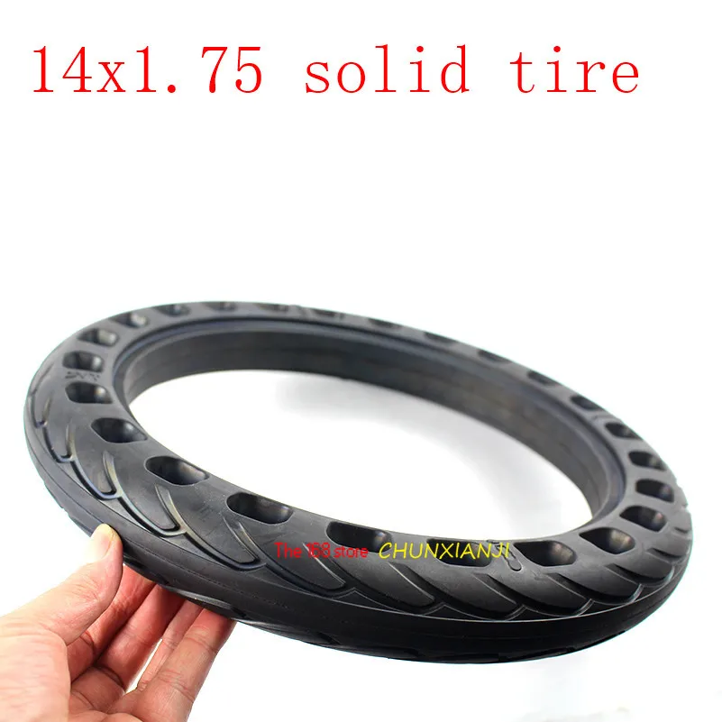 High quality14 inch lithium tram bicycle non-inflatable  tire 14x1.75 bicycle electric bicycle explosion-proof solid tire14*1.75