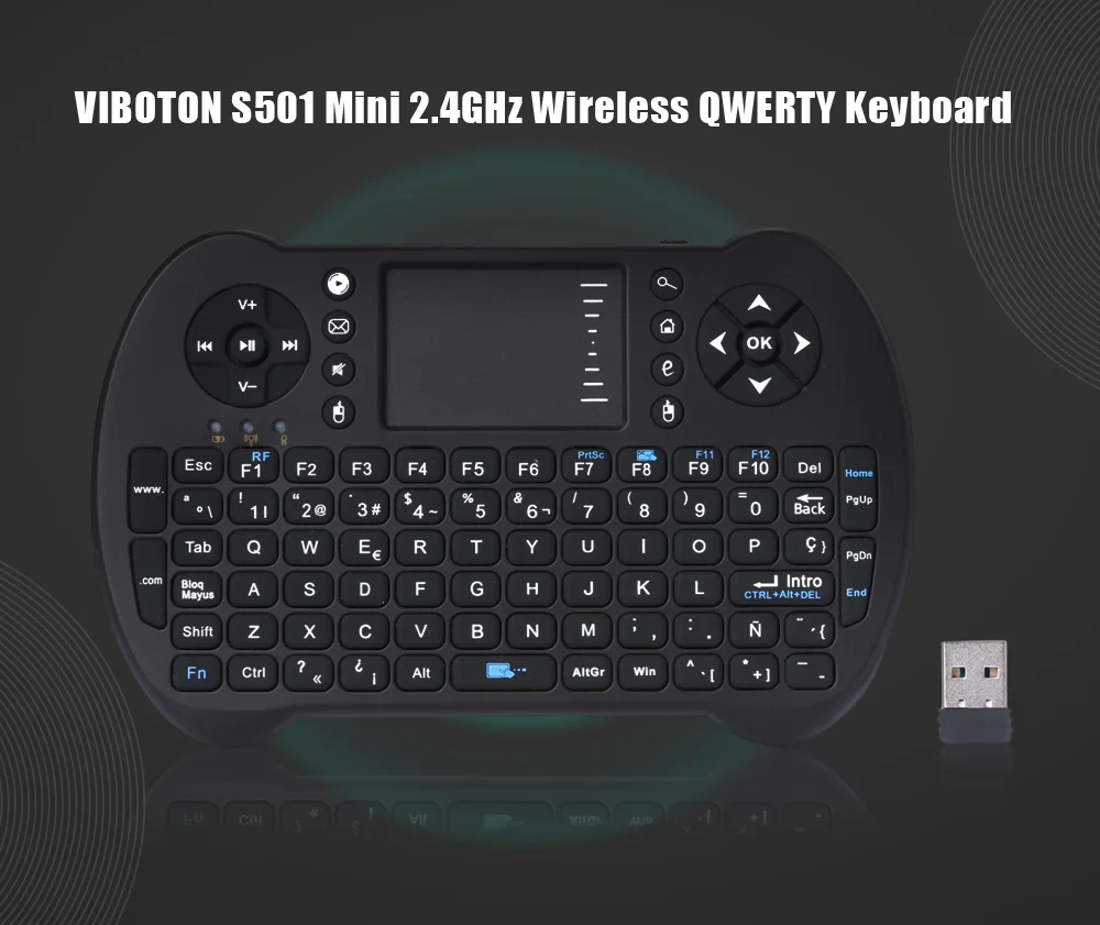 VIBOTON S501 2 4 ГГц QWERTY клавиатура Air Мышь Combo испанский версия|Клавиатуры| |