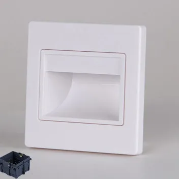 white body with box Встраиваемый светодиодный лестничный светильник 85-265 в, светодиодный настенный светильник-бра, лестничные фонари, теплый/холодный белый/синий монтажный ящик - Цвет абажура: white body with box