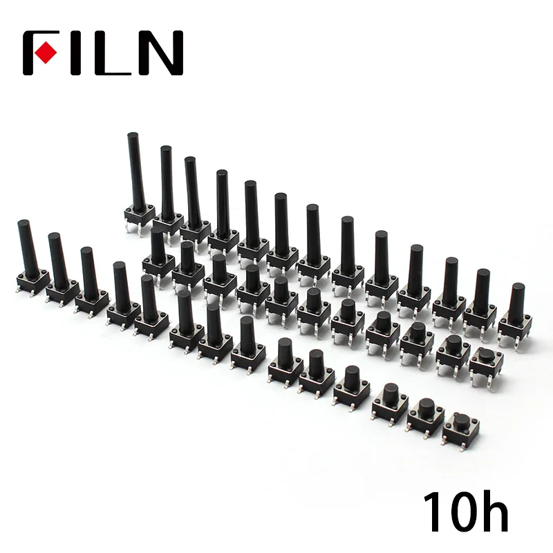 FL7 010 6 * 6J H9 50 шт. 6x6x9мм переключатель Такт кнопочный 12 В медный 4PIN DIP