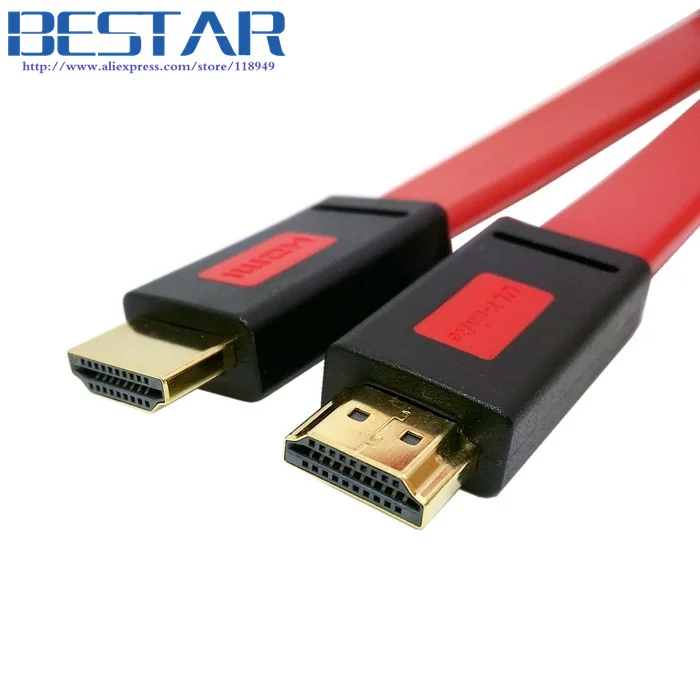 Красный и черный цвет Overmold HDTV 1080p HDMI 1 4 Мужчина к мужчине плоский тонкий кабель 3