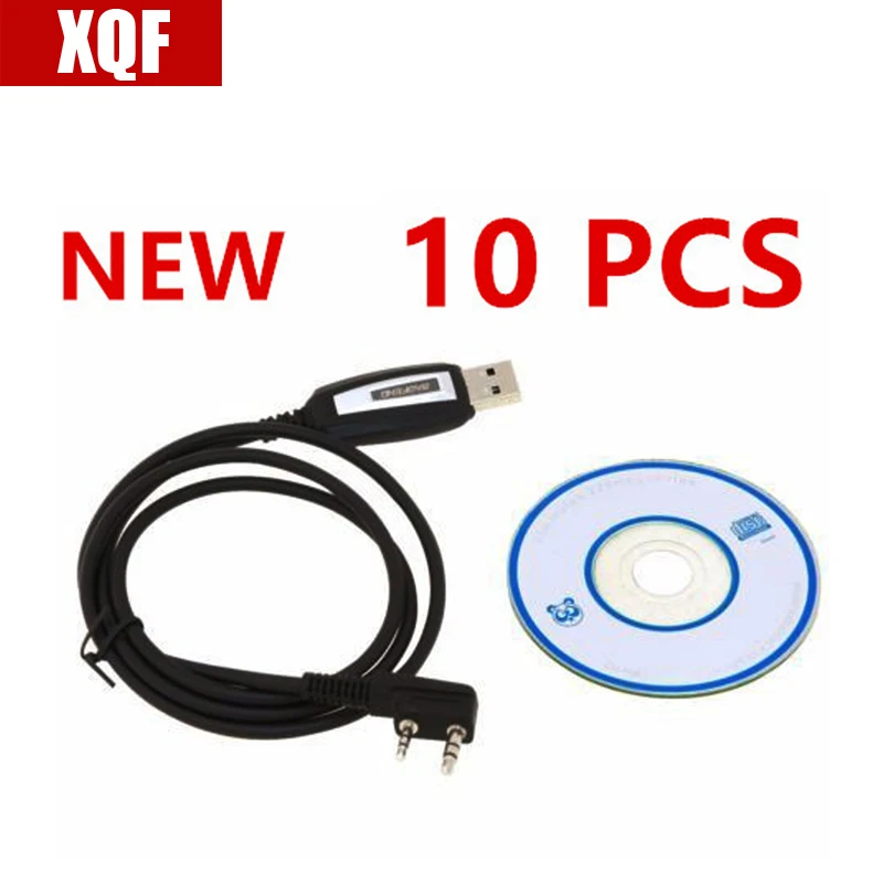 10 шт. программного обеспечения XQF CD и USB-кабель для программирования Baofeng
