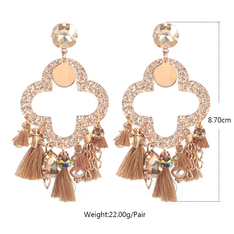 Sehuoran Brincos серьги с кисточками для женщин Полимерные Подвески висячие Boho Oorbellen Crystal