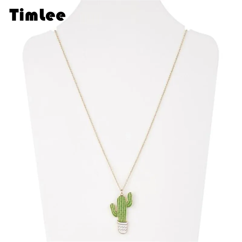 Timlee N009 бесплатная доставка новые модные ожерелья с кулоном в виде кактуса