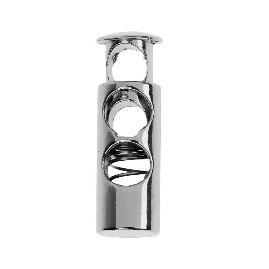 10 шт. Металлический Двойной баррель шнур блокировки Draw String Toggle Stopper Cordlocks Silver | Дом