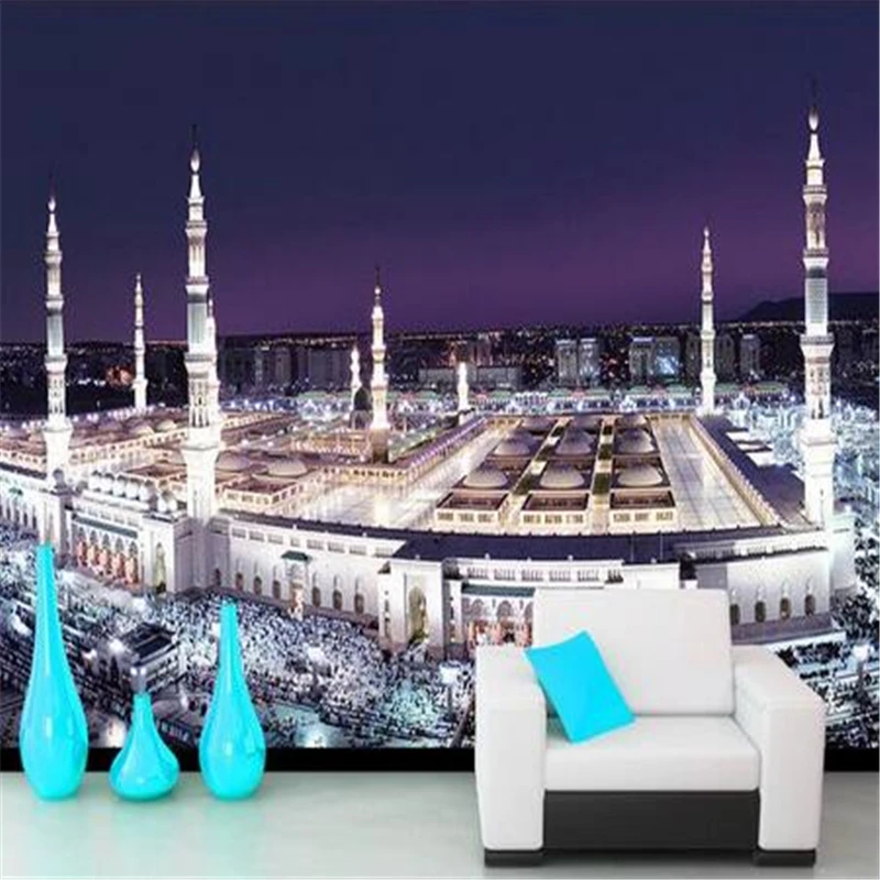 3d настенная бумага beibehang на заказ шелковая ткань наклейка мечеть Мекки в