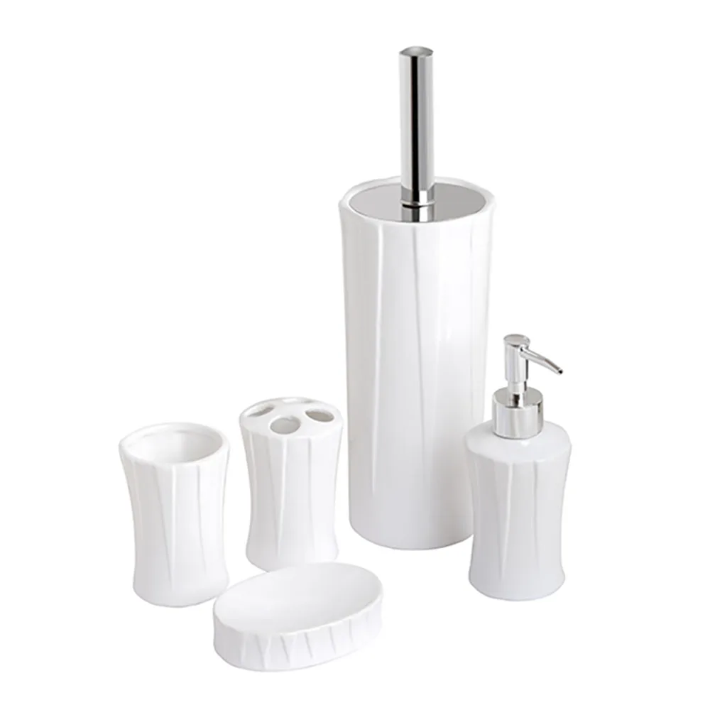 Набор аксессуаров для ванной комнаты из 5 предметов включая туалетную щетку с