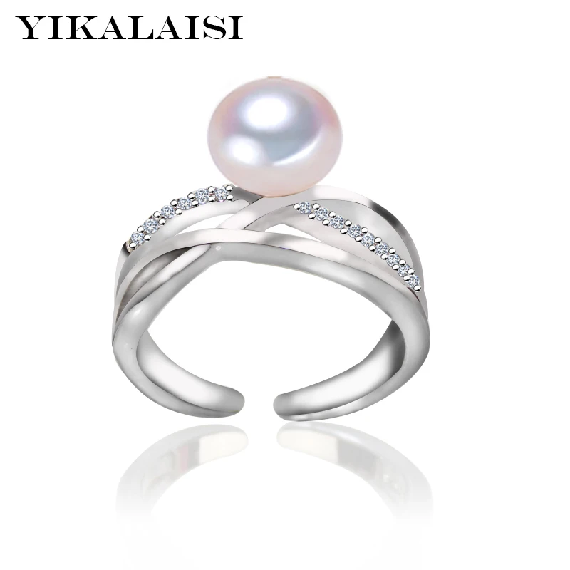 Серебряное кольцо YIKALAISI 925 с натуральным пресноводным жемчугом регулируемые