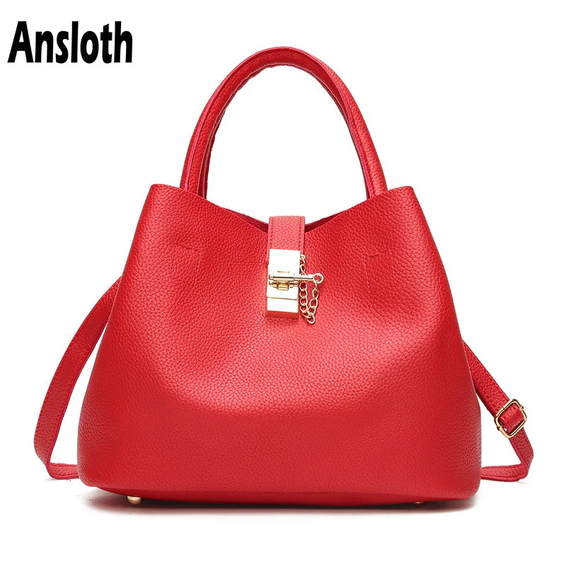 Ansloth модные роскошные Сумки Для женщин сумка дизайнер ПУ кожа бренда Simple Crossbody