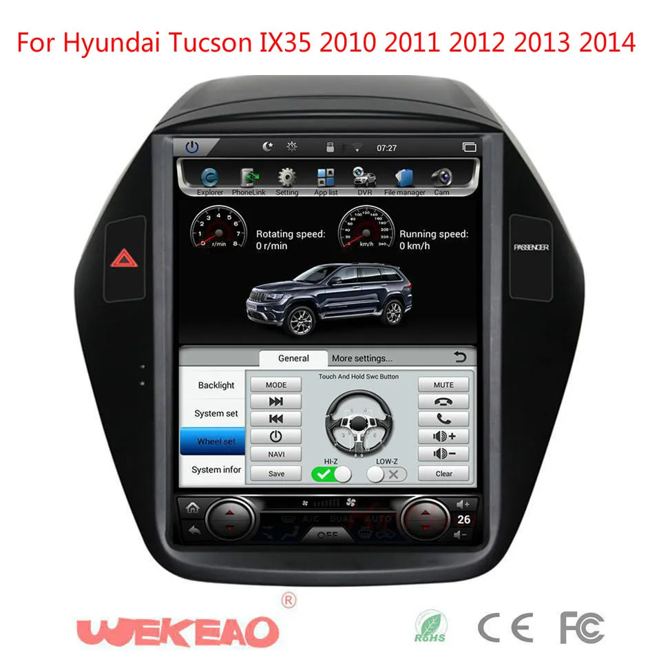 Wekeao 10 4 &quotСенсорный экран Аудио плеер android радио для hyundai Tucson IX35 2010 2014 Android 6 0