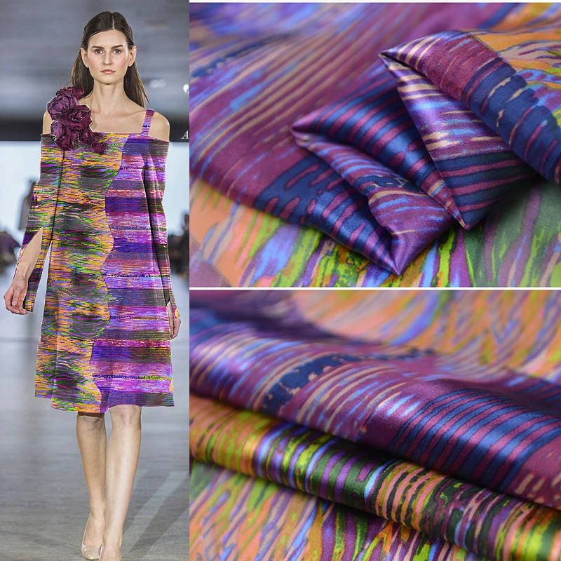 Модная Тонкая шелковая ткань 100% шелк платье рубашка новая для текущего