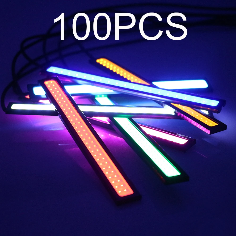 GEETANS 100 шт. COB светодиодный автомобиль на вождения Габаритные огни DC 12V DRL 14 17 см