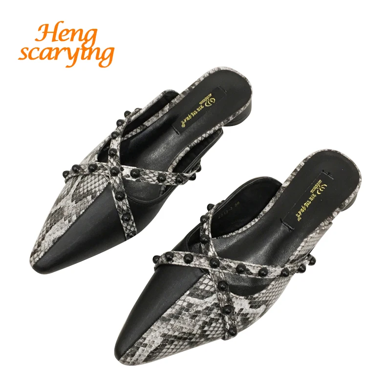 2019 г. летние роскошные женские дизайнерские шлепанцы со змеиным принтом на
