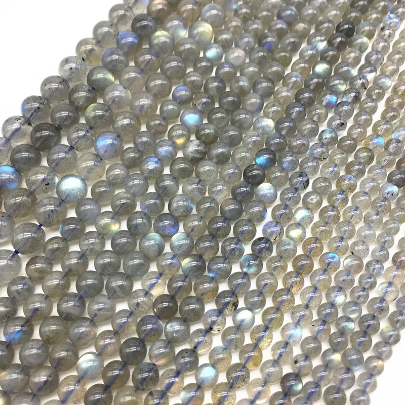 Высококачественный натуральный камень лабрадорит гладкий лунный 4 мм 5 6 7 8 15