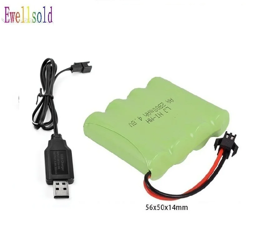 Ewellselling 4 8 в 700 мАч/1800 мАч/2800 мАч Ni CD аккумулятор + USB зарядное устройство для