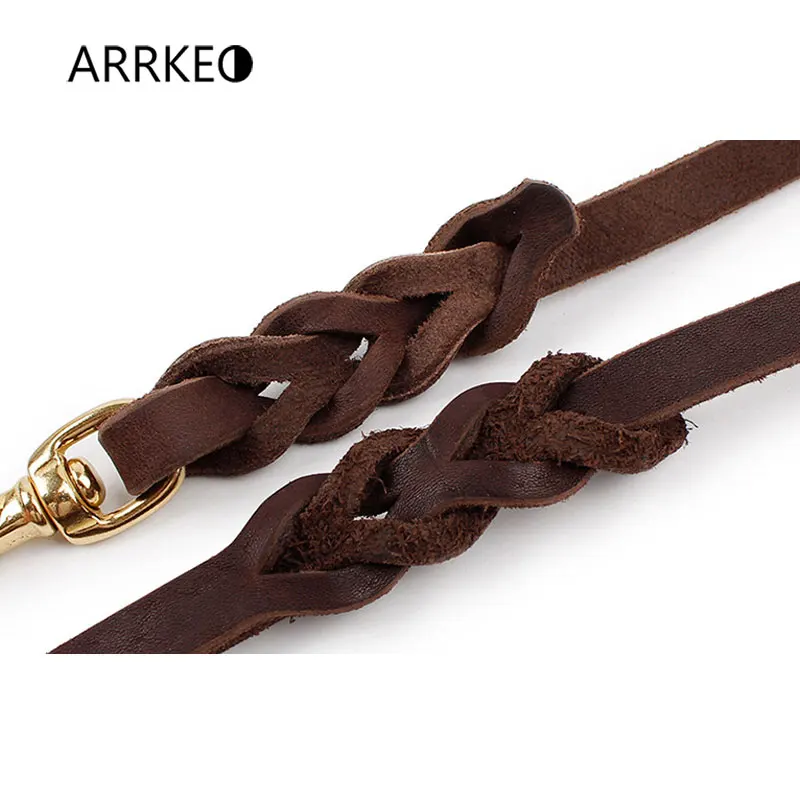 ARRKEO натуральная кожа собаки поводок приводит для Ошейник Жгут зоотоваров