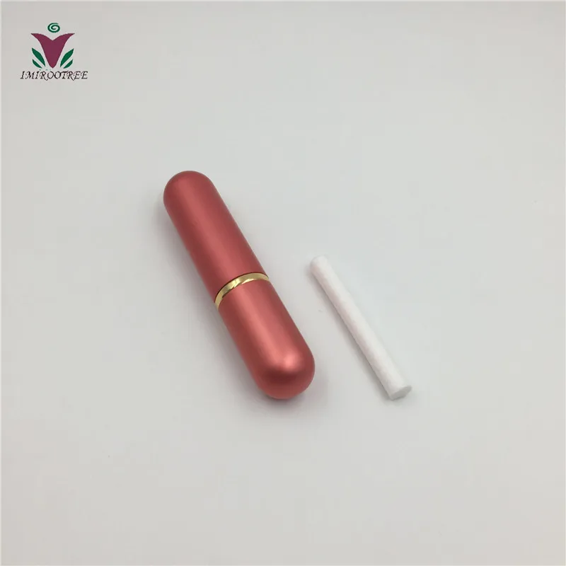 Watermelon Red 5 шт./лот 8 видов цветов эфирное масло пустой носовой ингалятор многоразового использования, металлические Алюминий ингалятор с 10 шт ватные тампоны - Цвет: Watermelon Red