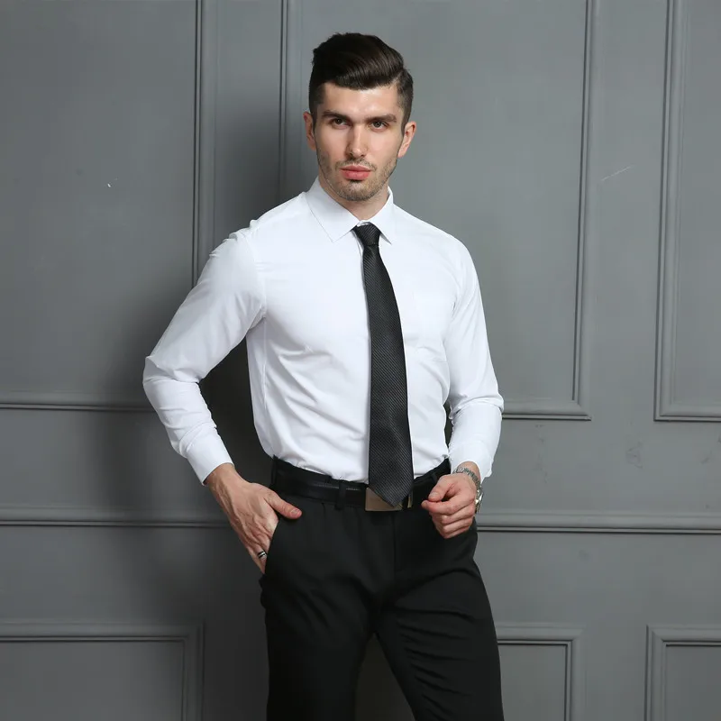 4XL 5XL 6XL 7XL 8XL большой размер мужская деловая Повседневная рубашка с длинными рукавами белая синяя Черная умная мужская деловая рубашка плюс