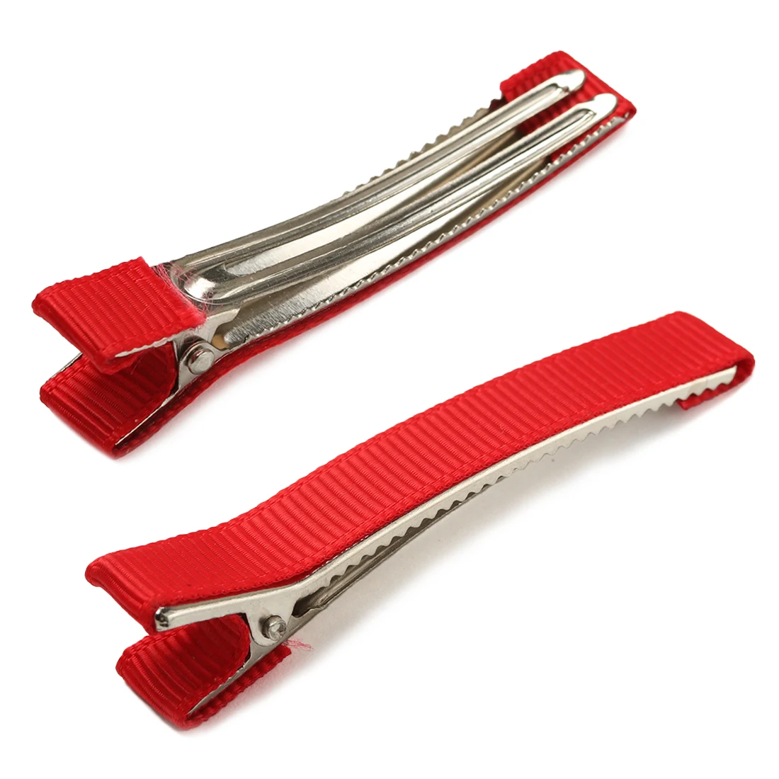 Solid Grosgrain Ribbon Cover Double Prong Metal Alligator Curl Hair Clips for Extensions | Детская одежда и обувь