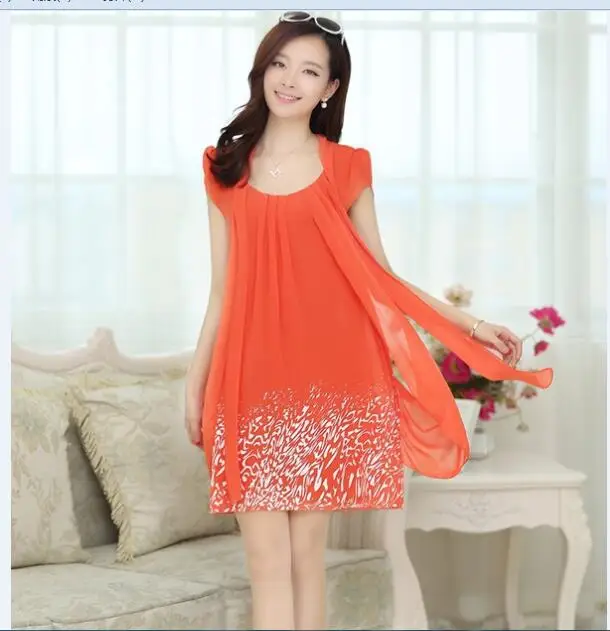 2016 новое летнее модное женское платье без рукавов шифоновое с принтом для