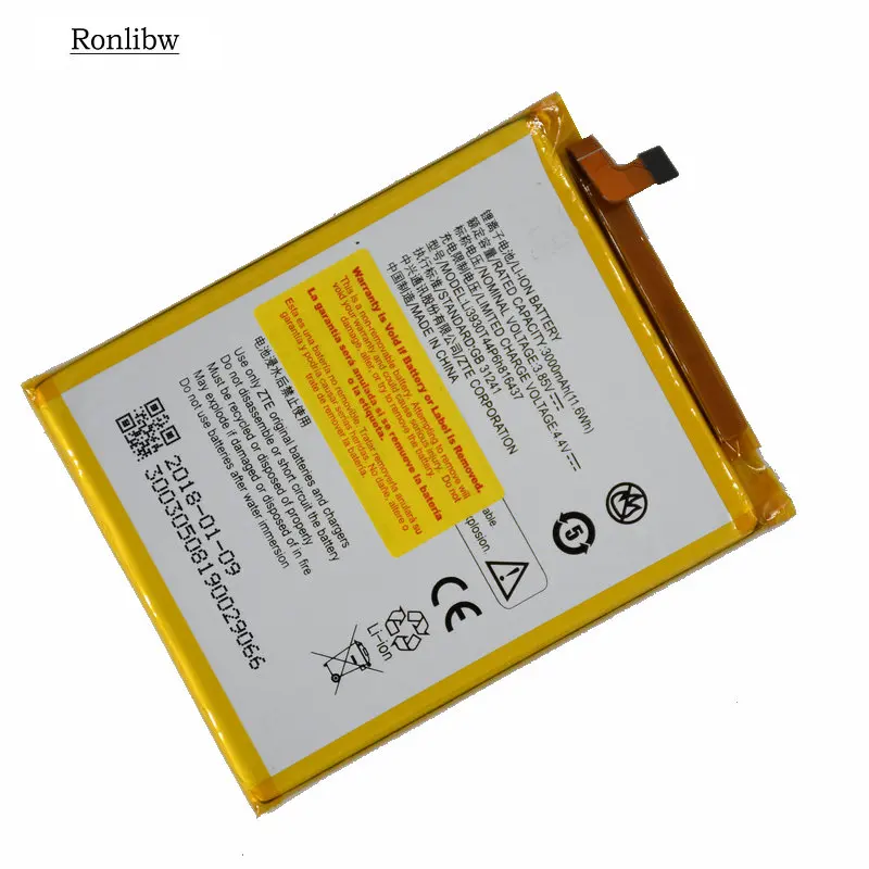 Аккумулятор Ronlibw 3000 мАч Li3930T44P6h816437 Сменный аккумулятор для ZTE Vodafone Smart V8 VFD710