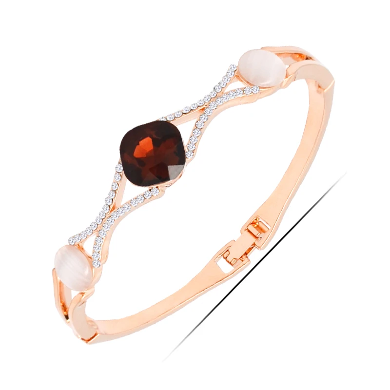 W071 женский браслет с опаловым кристаллом золотого и серебряного цвета ювелирные