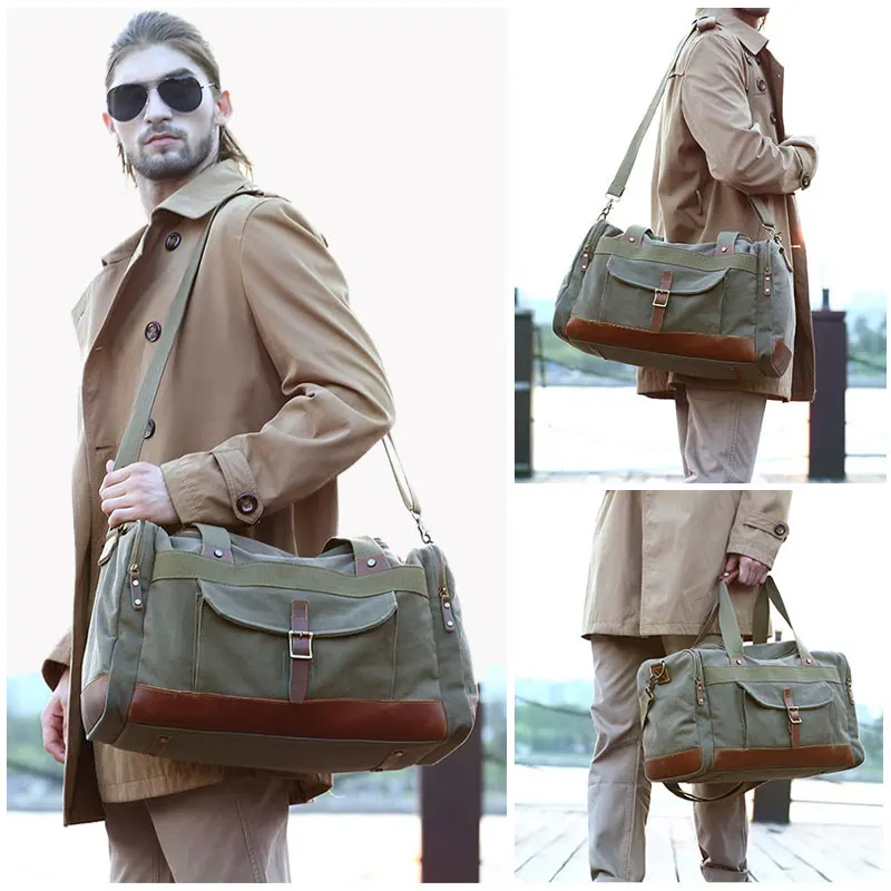 Mens Travel Bags Canvas High Capacity Duffel Luggage Handbag for Men Male Casual Shoulder Bag Tote Hand | Багаж и сумки