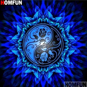 Алмазная живопись HOMFUN Мандала, картина с квадратнымикруглыми стразами 5D сделай сам, вышивка крестиком, домашний декор, A14024