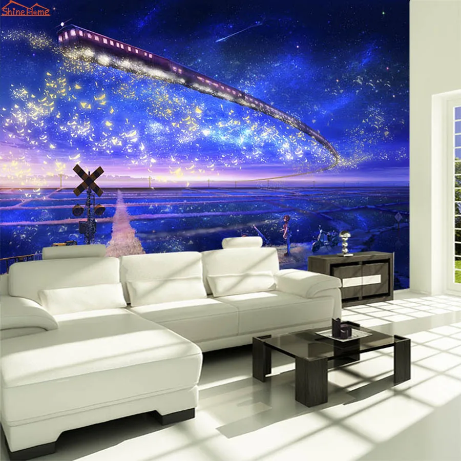 Large Fantasy Star Cartoon Train 3D Room Embossed Wallpaper for Livingroom 3 d Wall Paper Background Covering Murals Rolls Art |
