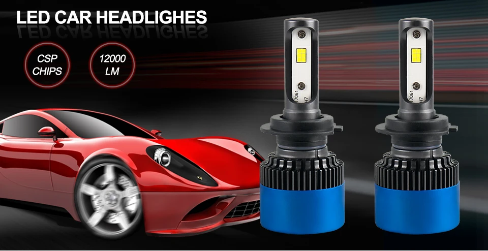 VooVoo S2 плюс светодиодный H4 H1 H3 H7 H11 9004 9005 9006 9007 9012 CSP Автомобильные фары лампы 80 Вт 12000LM 6500 к фары для Toyota Ford