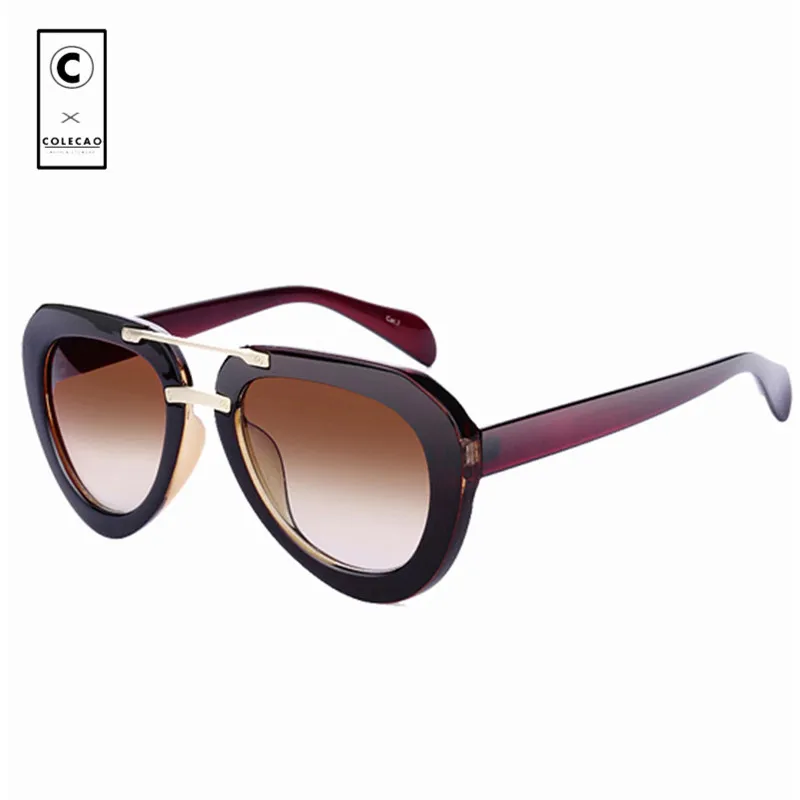 COLECAO Retro Wrap Sunglasses Women UV400 Designer Tone Glasses Accessories Driving Women's Casual 96606 | Аксессуары для