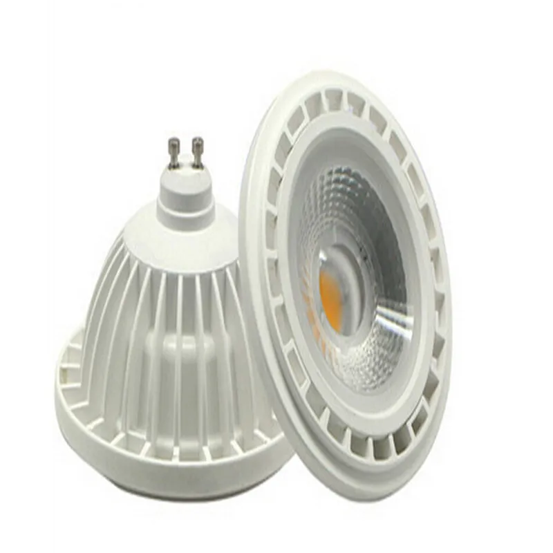 Dimmable LED COB AR111 15 Вт Light ES111 QR111 белый корпус GU10 G53 прожектор AC85 265V Бесплатная доставка