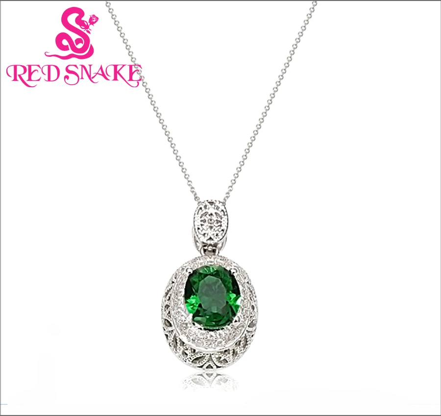 

RED SNAKE Brand Product Special Design Micro Insert Fashion Jewelry Green Pendant for Women 3A Zircon 53 Grain of Pebble