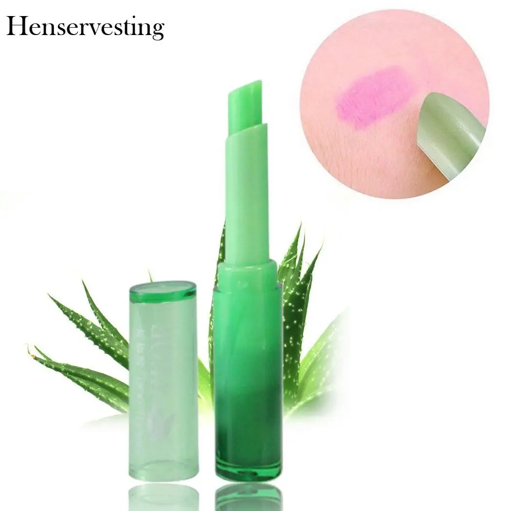 Алоэ натуральная помада меняющая цвет длительное увлажнение осветляющая губная