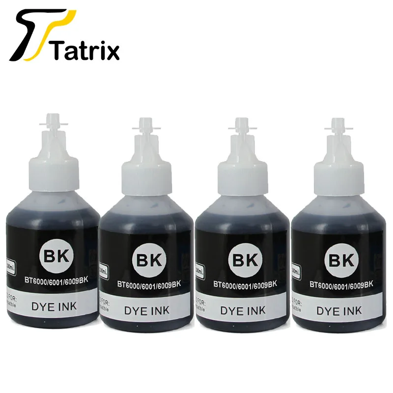 Tatrix 4x100ML Новые красящие чернила BT6000/6001/6009 Набор для заправки чернил Brother