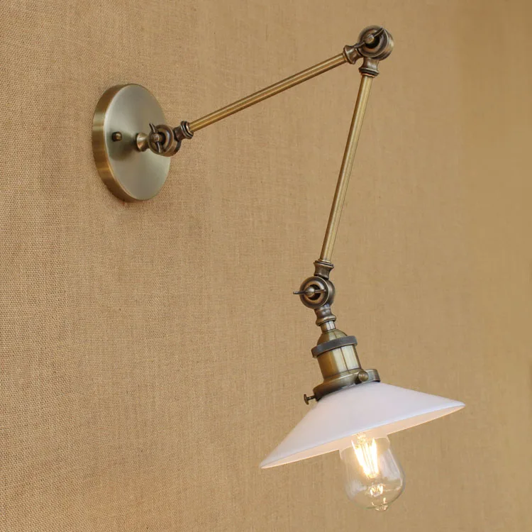 RH Лофт Регулируемый поворотный настенный светильник с длинным кронштейном
