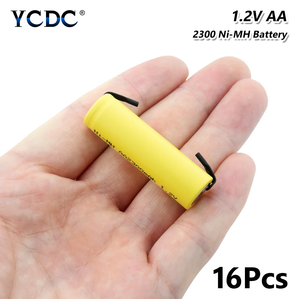 16 PCS Никель-металл-гидридные батареи AA 1,2 V 2300mAh литиевые аккумуляторные батареи для сварки никелевые листовые батареи для игрушечного фонарика - Цвет: 16 PCS