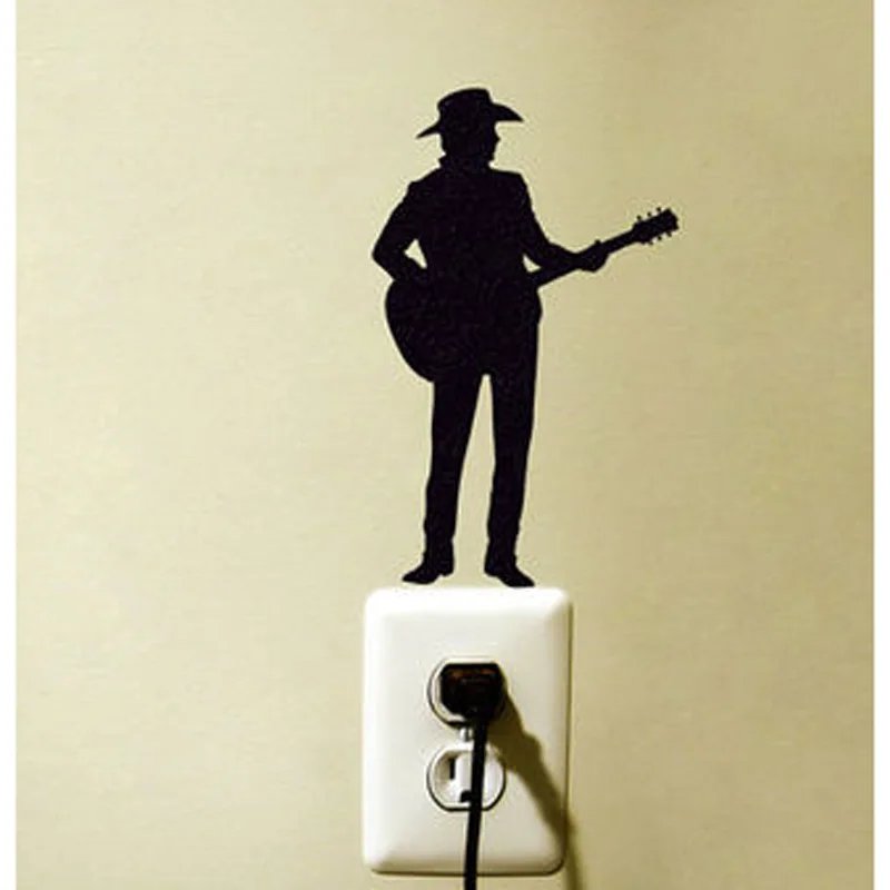 Country Music Guitar Fashion переключатель для виниловых стен 5WS0055|sticker decoration|vinyl wallswitch sticker |