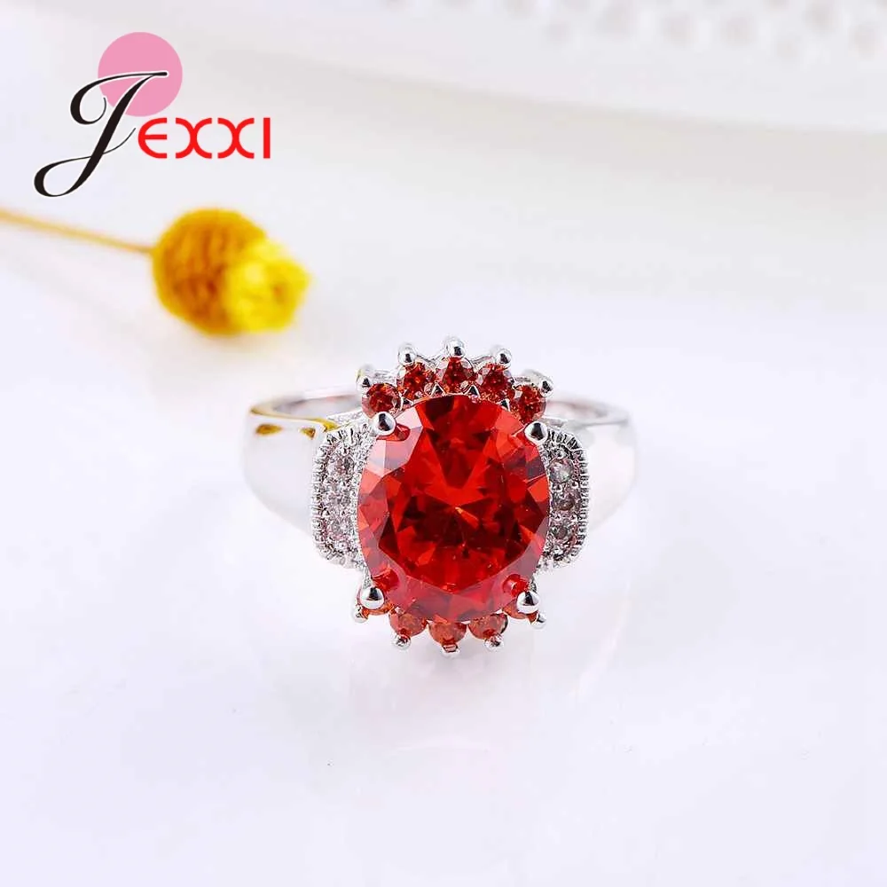 Lose Money Promotions Jewelry Wholesale 925 Sterling Silver Ring Women/Girls Fashion Party Bijoux Paved Red CZ Zircon | Украшения и