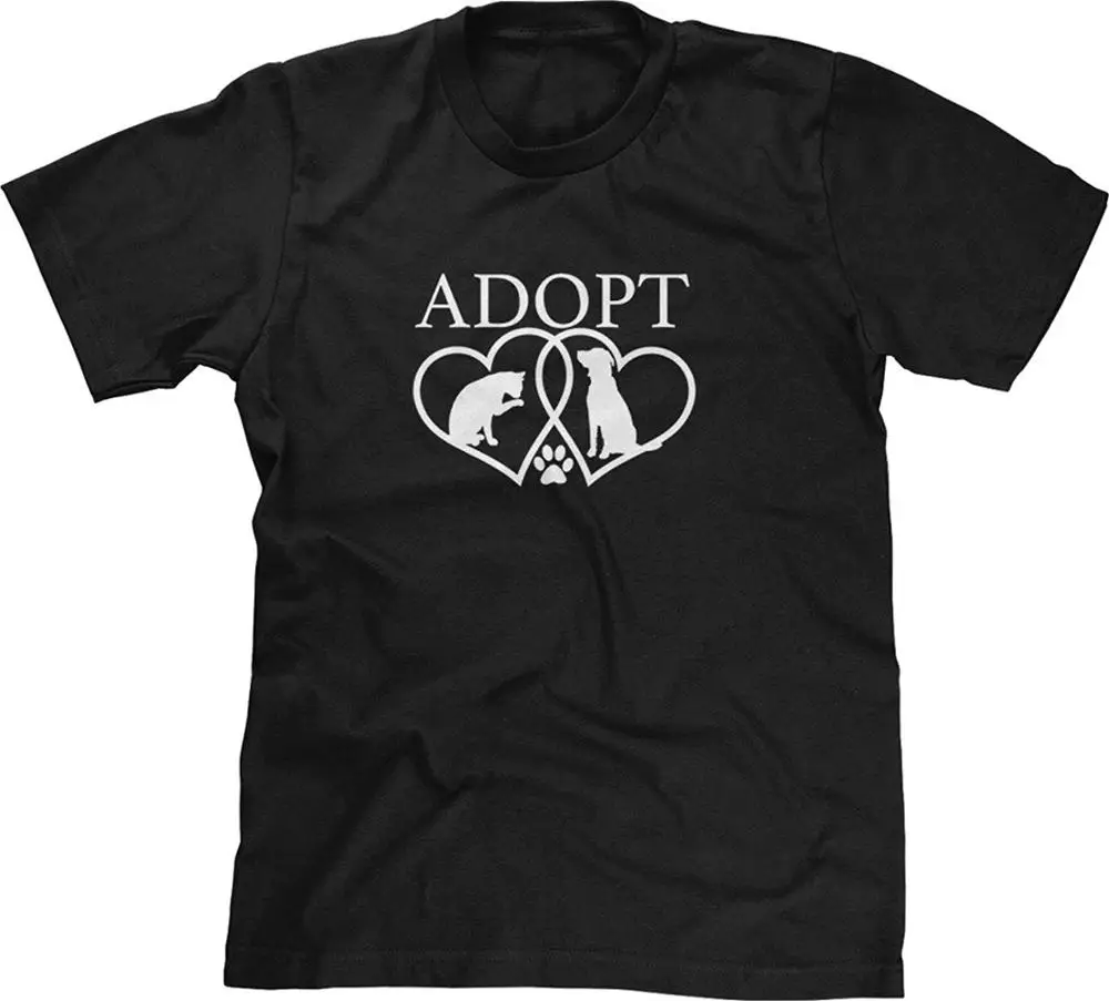 Мужская Футболка Принять Cat Собаки Сердца Футболка|men t-shirt|t-shirt ment-shirt t-shirt |