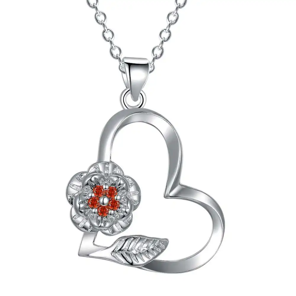 Ожерелье женское новое сердце цветок ожерелье с подвеской со стразами bijoux femme 3