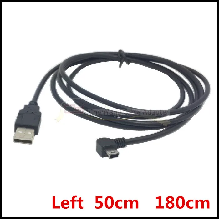 Кабель для передачи данных Mini USB Тип B 5 контактный штекер правый и левый угол 90