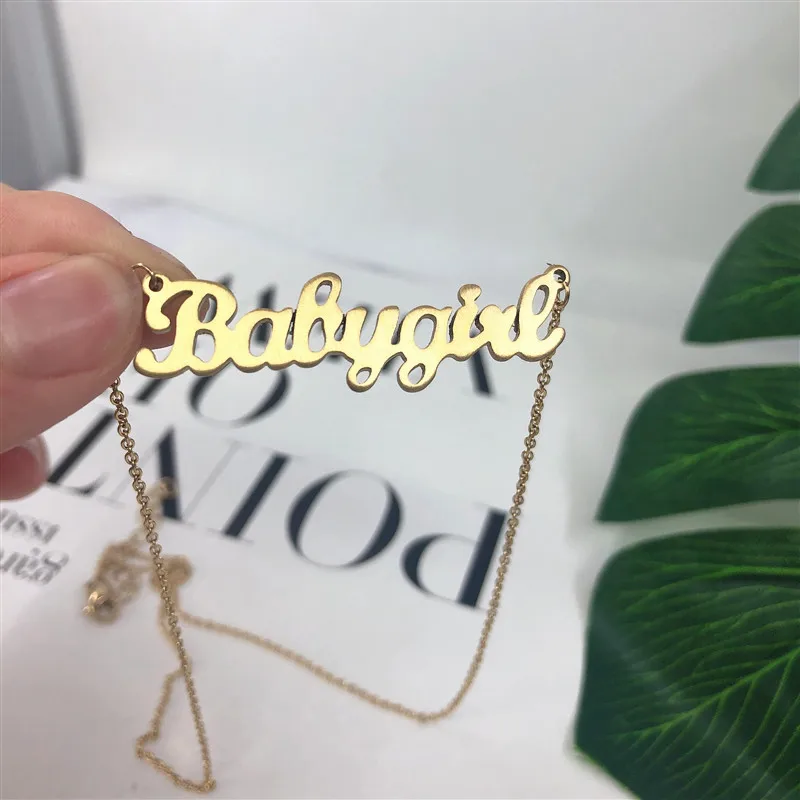 10 шт. ожерелье для девочек милое &quotBabygirl&quot из нержавеющей стали подарок на день