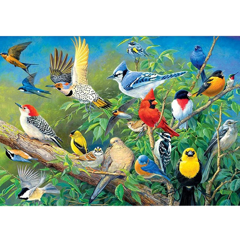 

5D DIY Full Round Diamond Painting Birds on the Tree Cross Stitch Diamond Embroidery DIY Sticker Decor Needlework