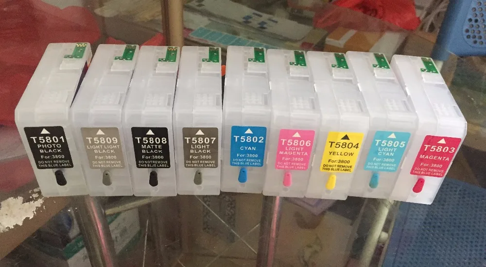 Einkstore 1 Набор пустых многоразовых T8501-T8509 с чипом сброса для принтера Epson SureColor P800 80