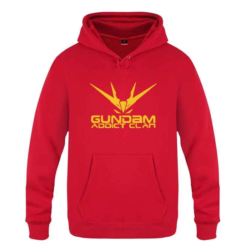 Мужская толстовка с капюшоном Gundam Addict Clan флисовый пуловер героями мультфильмов