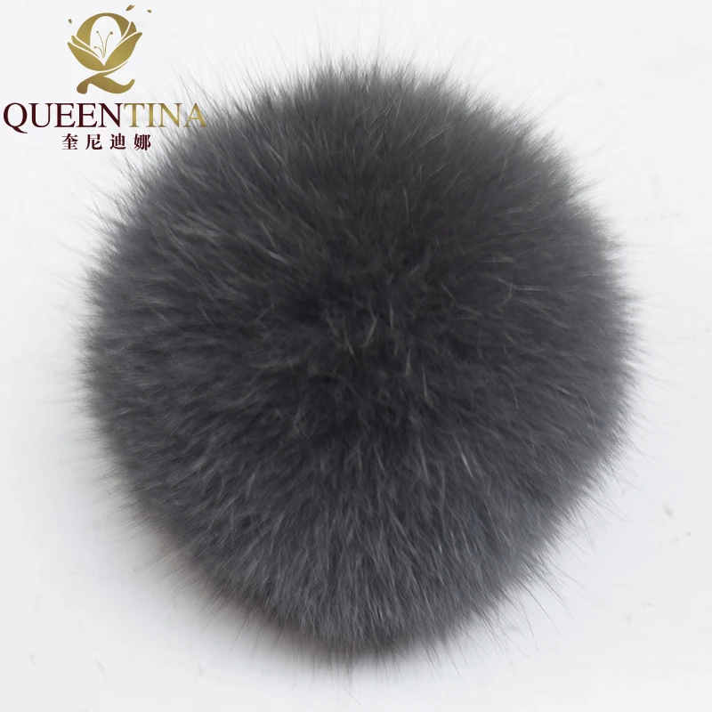 Настоящий помпон из лисьего меха шары помпоны натурального для шапок и большая