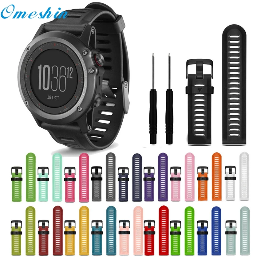 OMESHIN Factory Price Soft Silicone Strap Replacement Watch Band With Tools For Garmin Fenix 3 HR June23 Drop Shipping | Электроника
