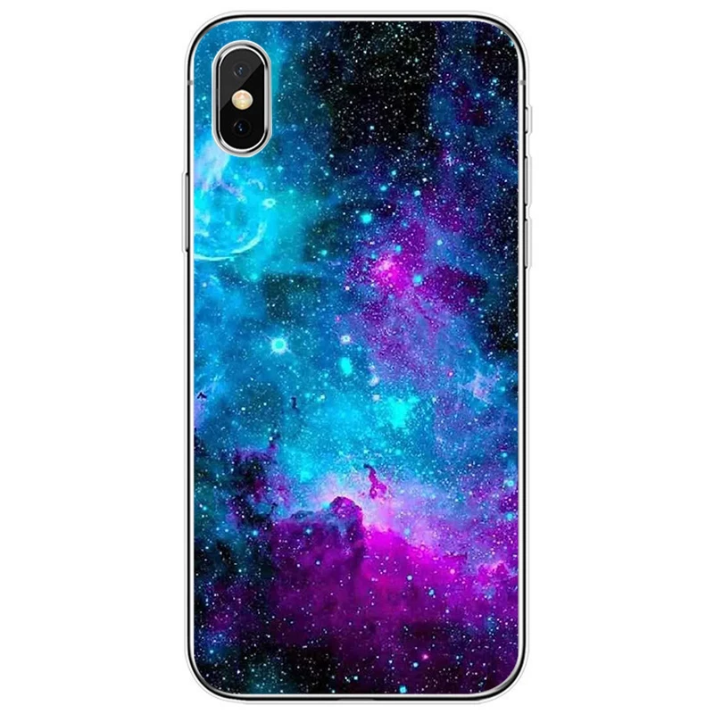 Мягкий силиконовый чехол для телефона с красочным космосом galaxy universe iPhone 6 6plus 7 8plus