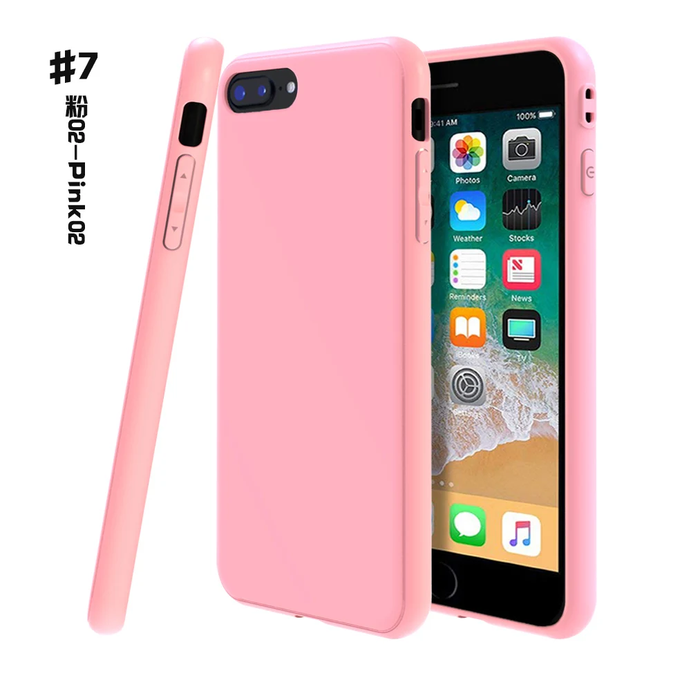 Оптовая цена сплошной цвет мягкий чехол для телефона Apple iPhone 7 Plus 8 Тонкий TPU 5